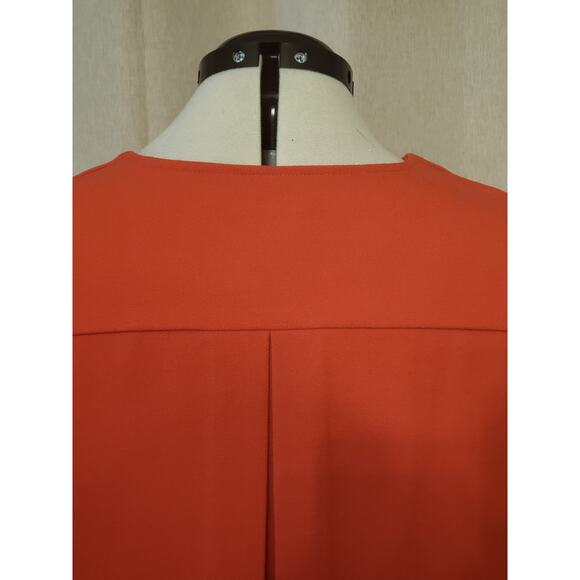 Chico's Gold Square Button Crepe Annatto Orange Boxy Jacket Size 3 (XL/16) - Picture 8 of 12